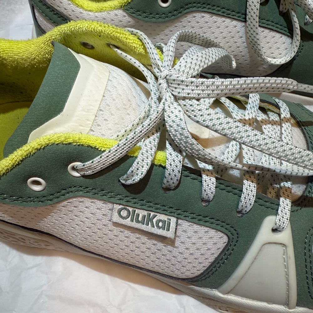 Olukai Bright White/Leaf 'Anau Men's Pickleball Shoes 10545-WBSE M12 - Picture 3 of 7
